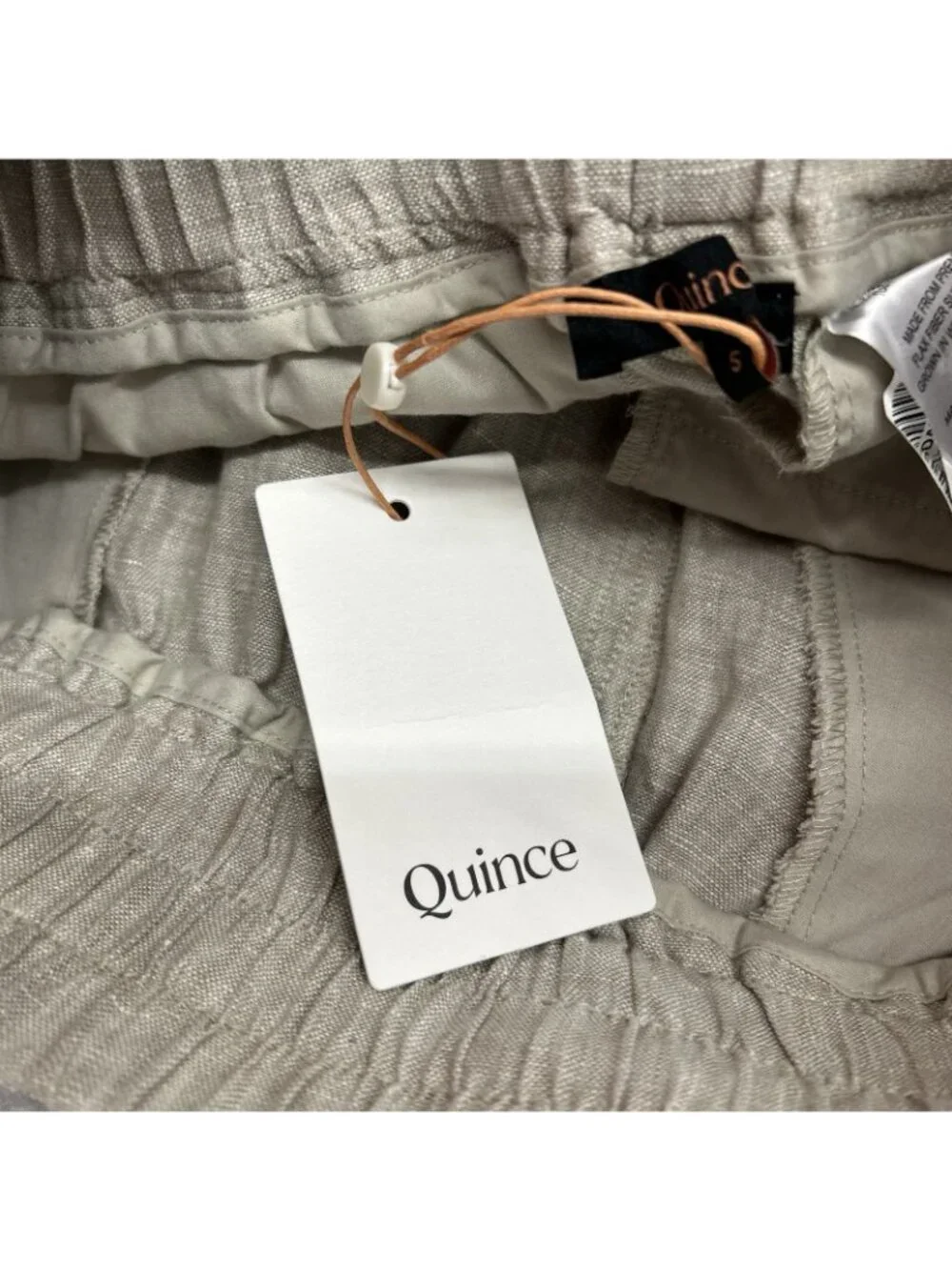 Quince 100% European Linen Wide Leg Cropped Pants Flax Womens Small Coastal NWT